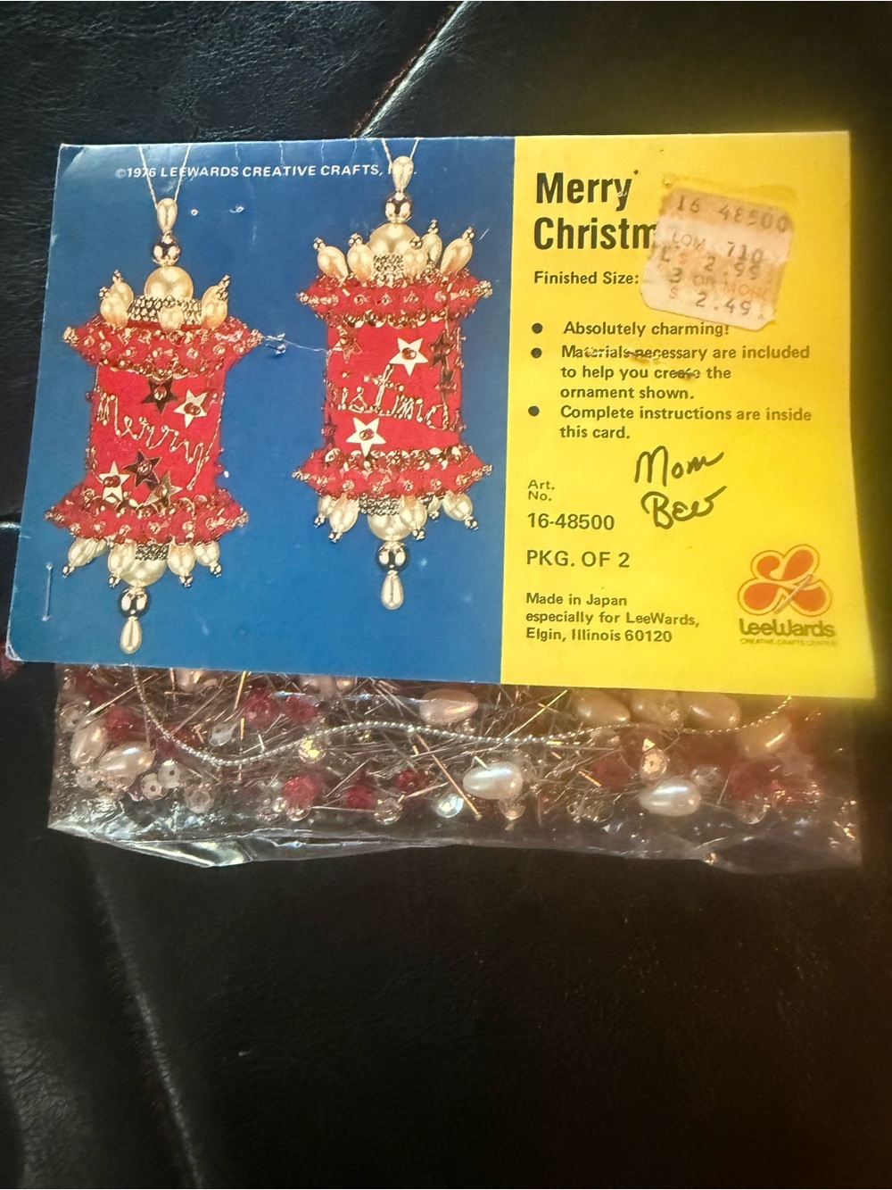 Red Holiday Beaded Ornament Kit - Pack of 2